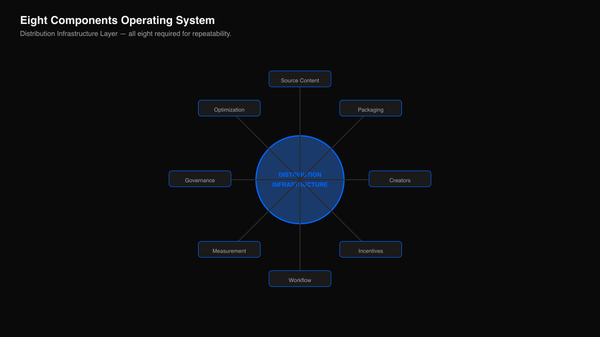 Eight components of distribution infrastructure.